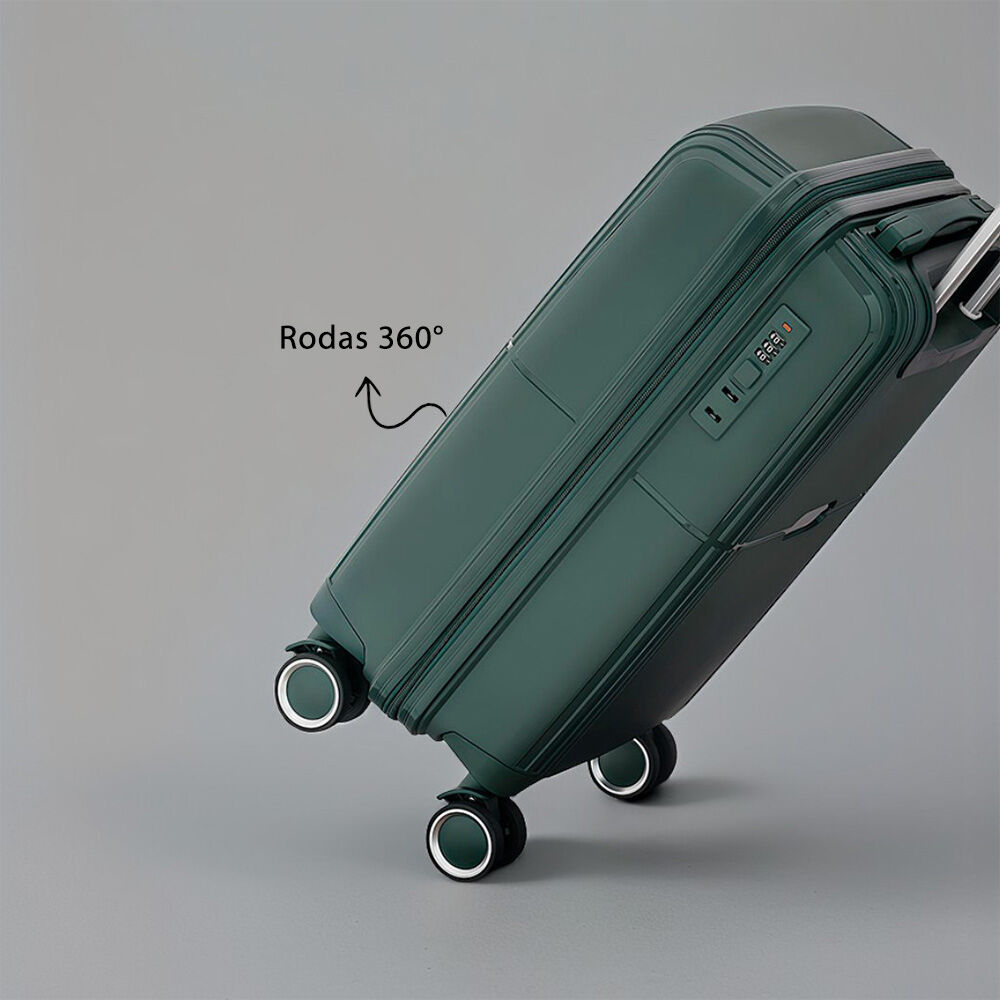 Mala de Bordo Executiva Compacta 34L Cadeado com Segredo para Viagem Azul