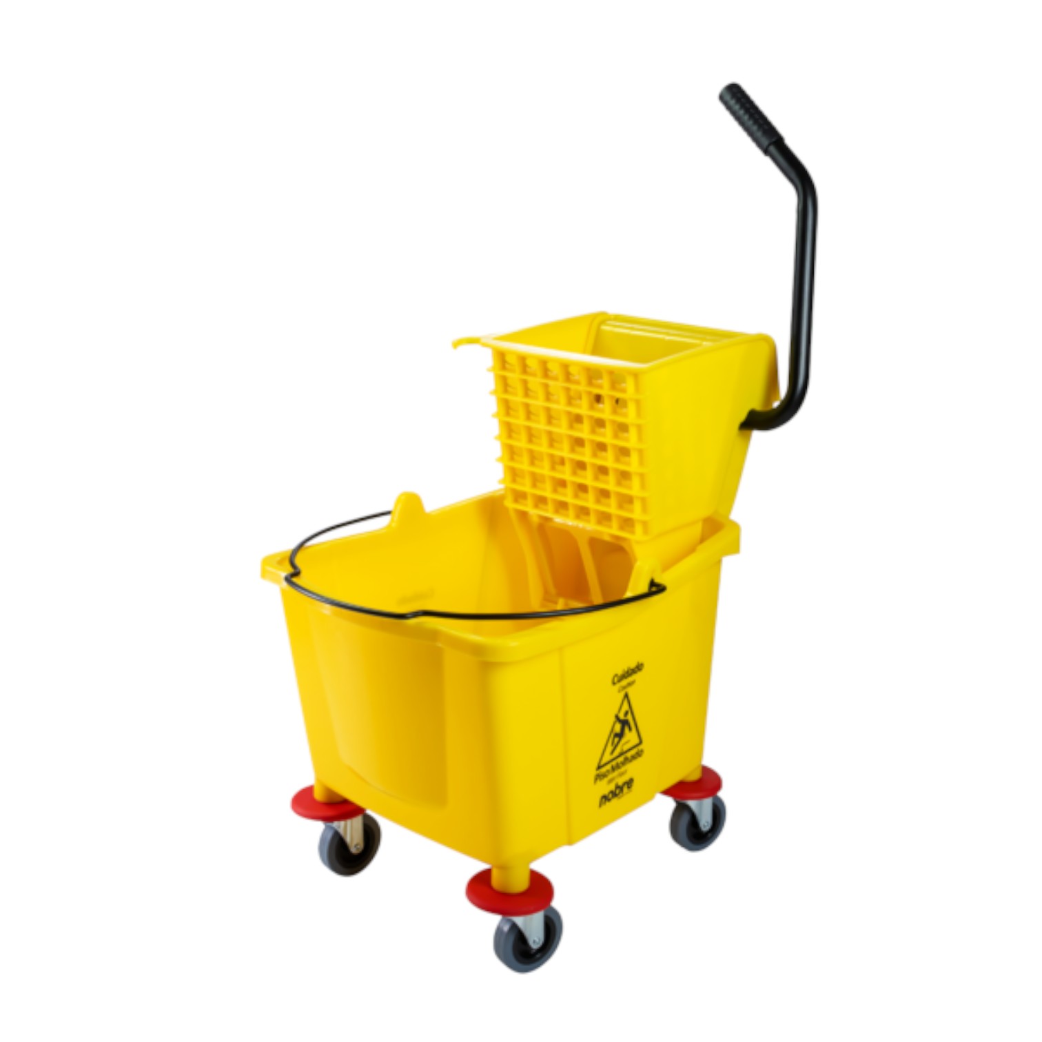 Carro Balde Nobre 32L Amarelo com Espremedor Cabo Inclinado Limpeza Geral