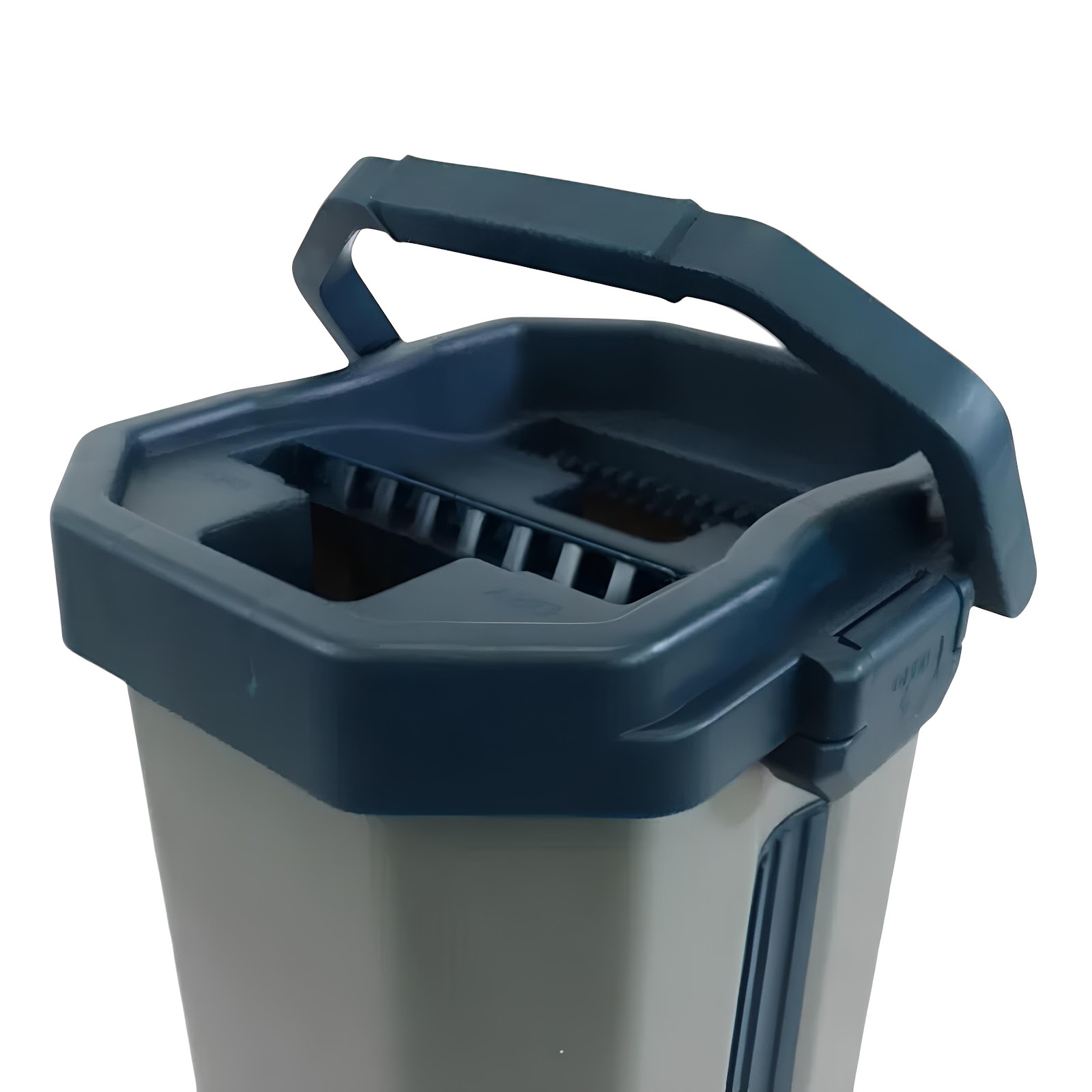 Flat Mop com Balde Cinza 10L, Espremedor e Refil de Microfibra - Nobre