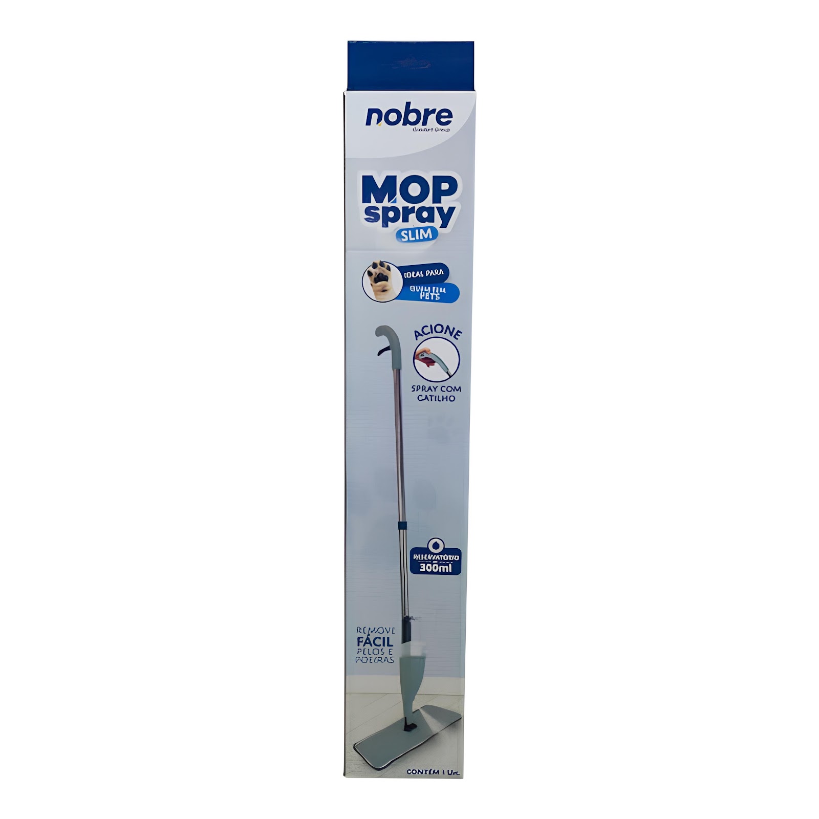 Mop Spray Compacto com Reservatório de 300ml Cinza - Nobre