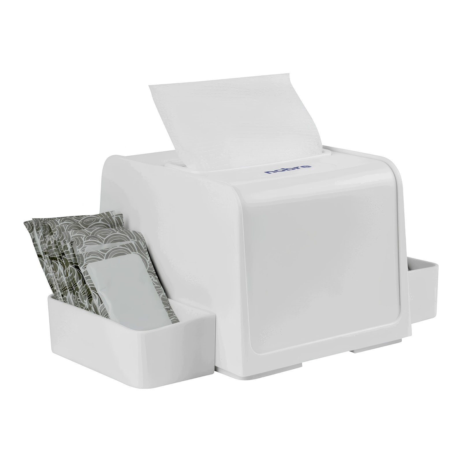 Dispenser para Guardanapo Interfolhado com Porta-Sachê Branco - Nobre
