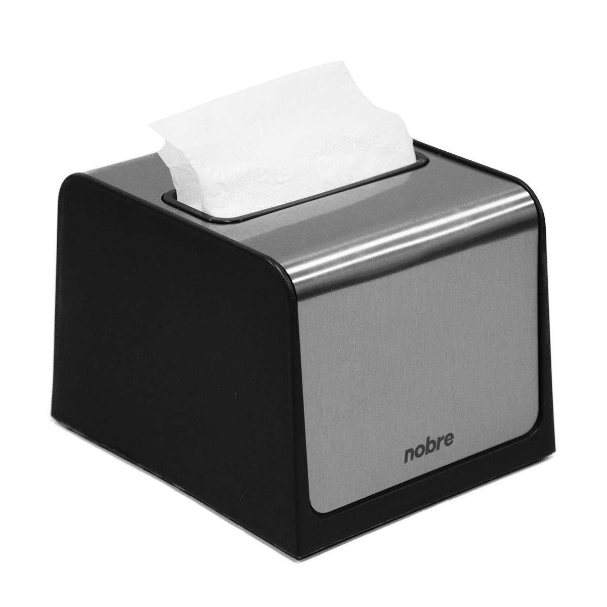 Dispenser para Guardanapo Interfolhado - Preto com Acabamento Inox - Nobre