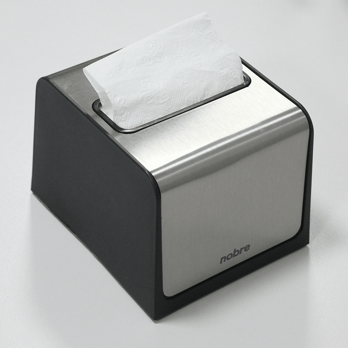 Dispenser para Guardanapo Interfolhado - Preto com Acabamento Inox - Nobre