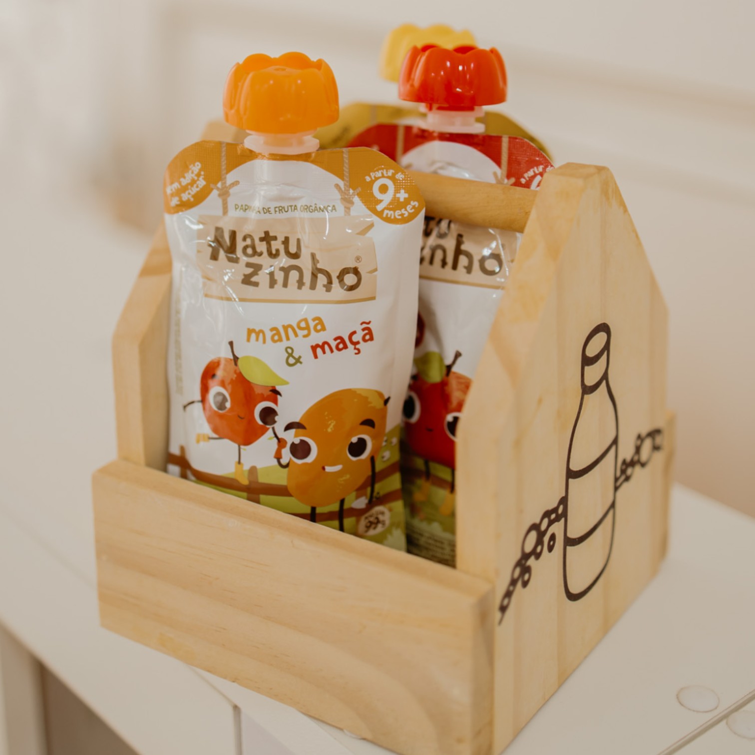 Papinha de Fruta Orgânica Natuzinho Manga e Maçã 100g – Sem Conservantes