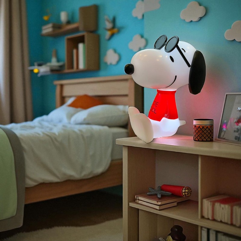 Luminária 3D Snoopy Joe Cool Luz Difusa Decoração Criativa