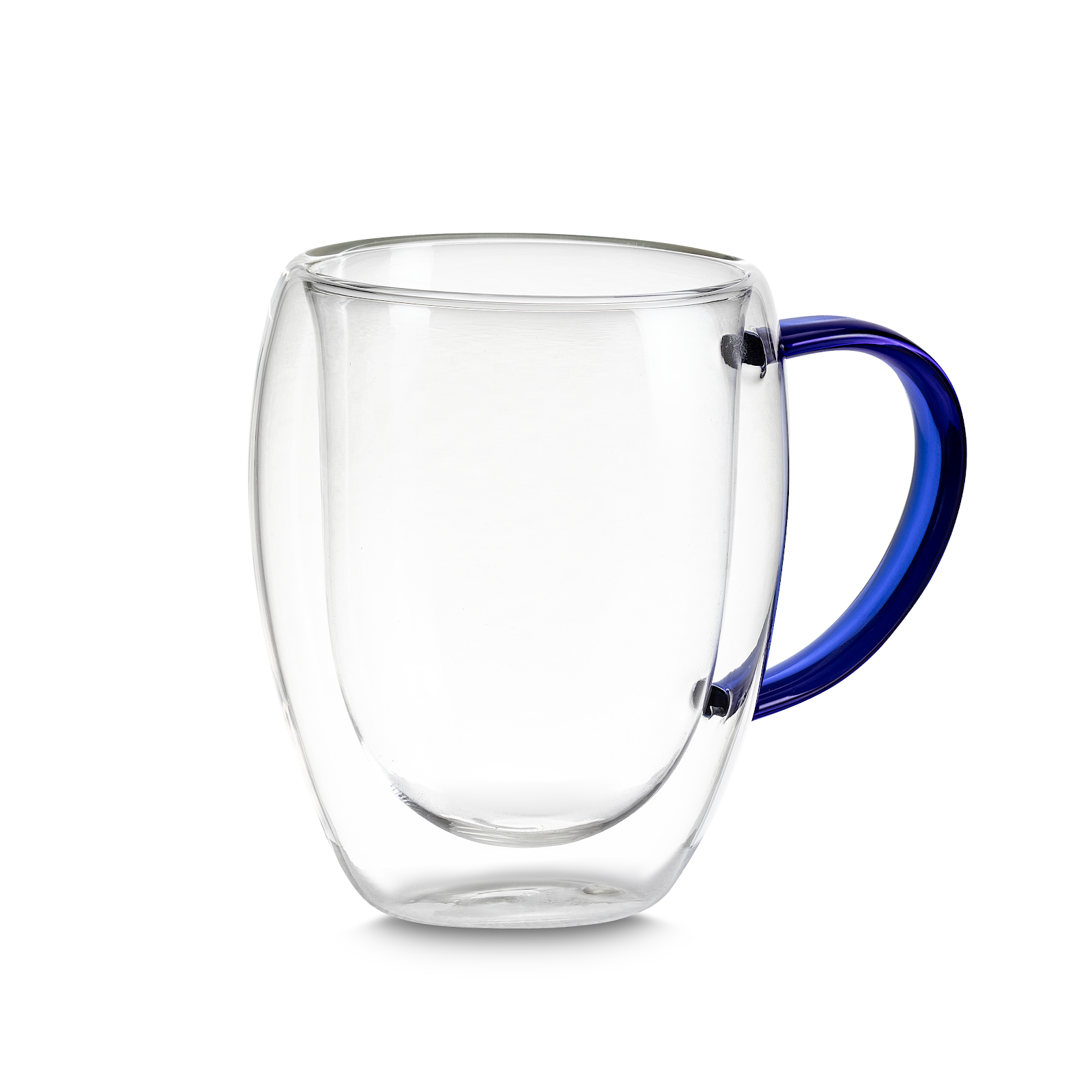 Kit 2 Xícaras em Vidro Borossilicato Parede Dupla 350ml Azul