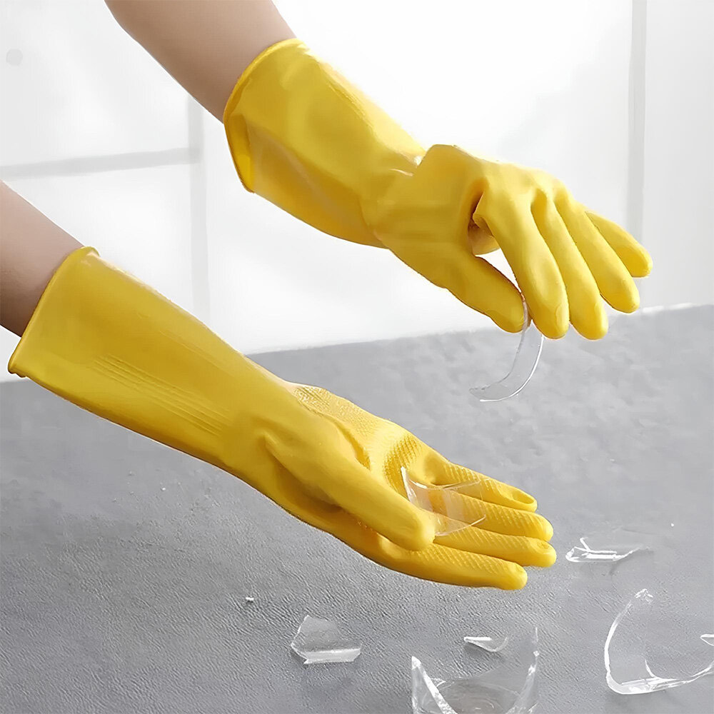 Kit 3 Pares de Luvas Nobre Látex G p/ Agentes Químicos Resistente e Segura Amarelo