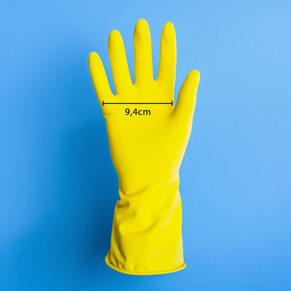 Kit 3 Pares de Luvas Nobre Látex G p/ Agentes Químicos Resistente e Segura Amarelo