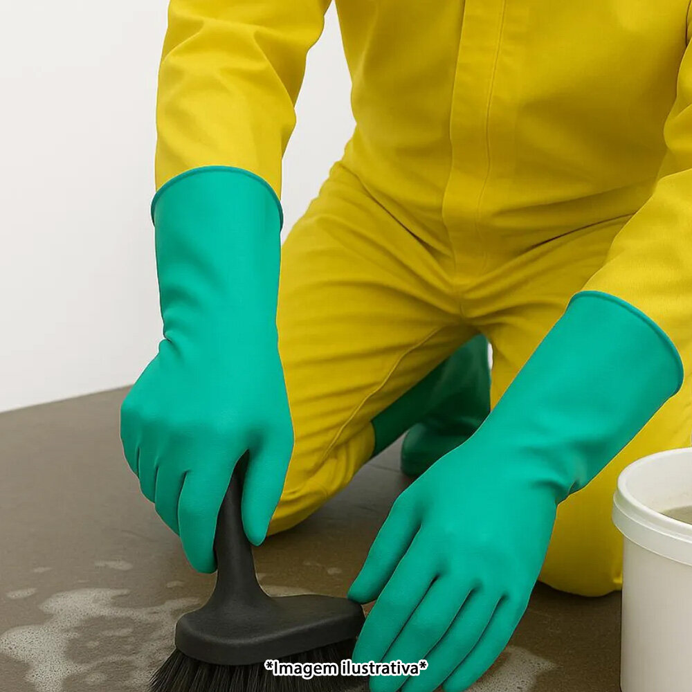 Kit 5 Pares de Luvas Nobre Látex P p/ Agentes Químicos Resistente e Segura Verde