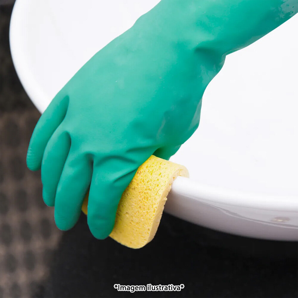 Kit 5 Pares de Luvas Nobre Látex P p/ Agentes Químicos Resistente e Segura Verde