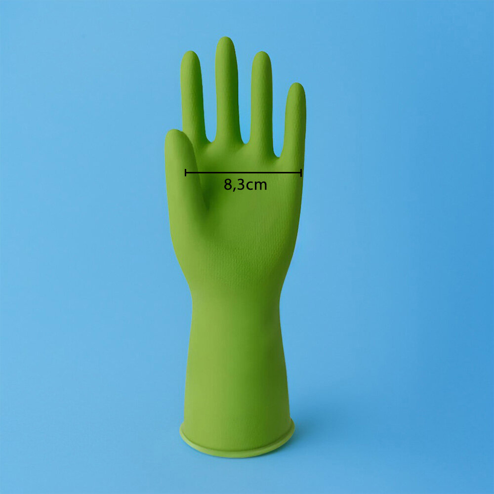 Kit 5 Pares de Luvas Nobre Látex M p/ Agentes Químicos Resistente e Segura Verde