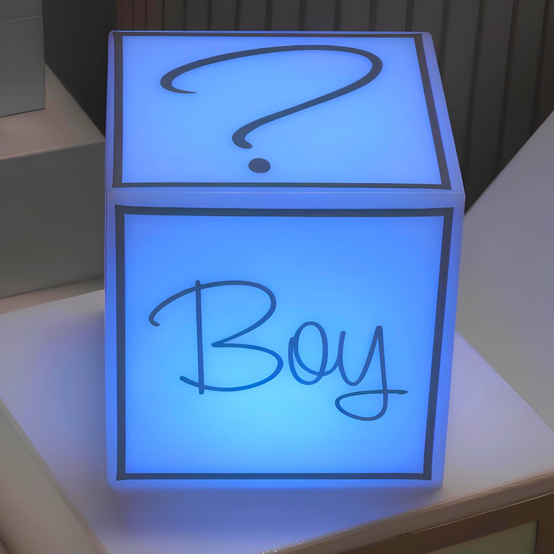 Cubo Iluminado para Chá Revelação com Fio - Boy or Girl?