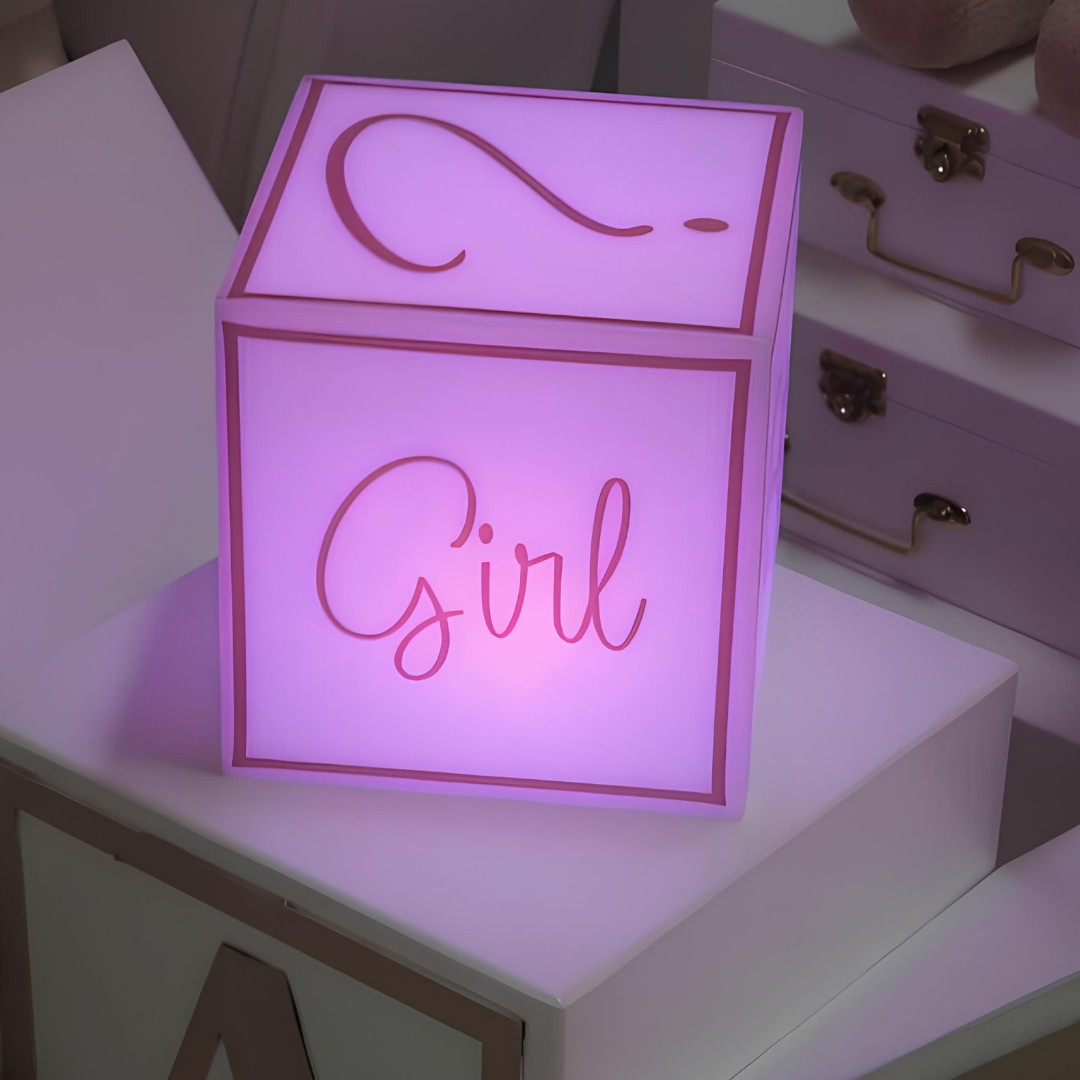 Cubo Iluminado para Chá Revelação com Fio - Boy or Girl?